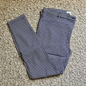 Blue patterned dress pants